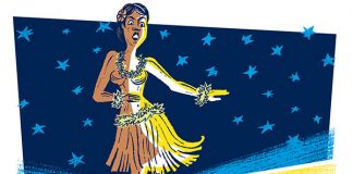 hula girl illustration by Matt Foster