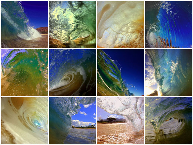 maui ocean waves collage